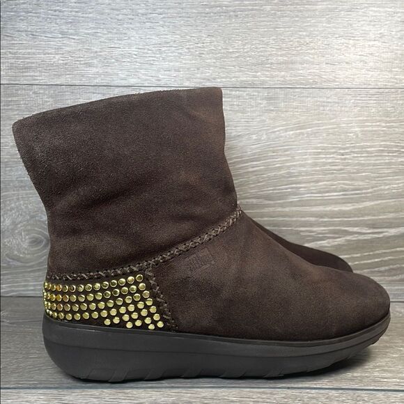 Fitflop Mukluk Shorty II Rockstud Warm Waterproof Suede Women’s Sz 8 Winter Boot - Picture 1 of 13